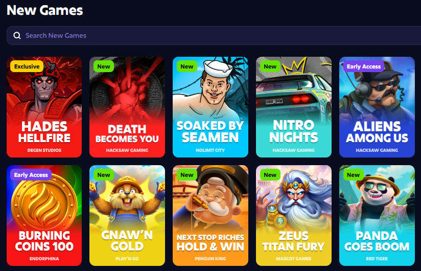 Roobet new games section — latest slots and casino games Philippines 2026
