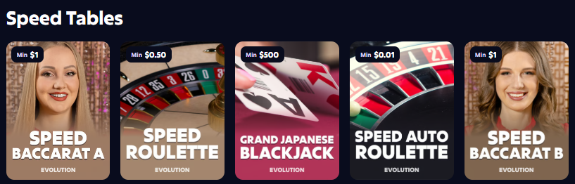 Roobet speed tables live casino — fast-format live dealer games Philippines